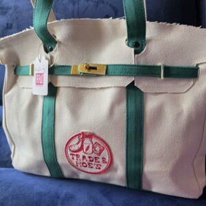 Green Trade and Hoe's Hand Bag (Canvas Bag with Embroidered Patch)
